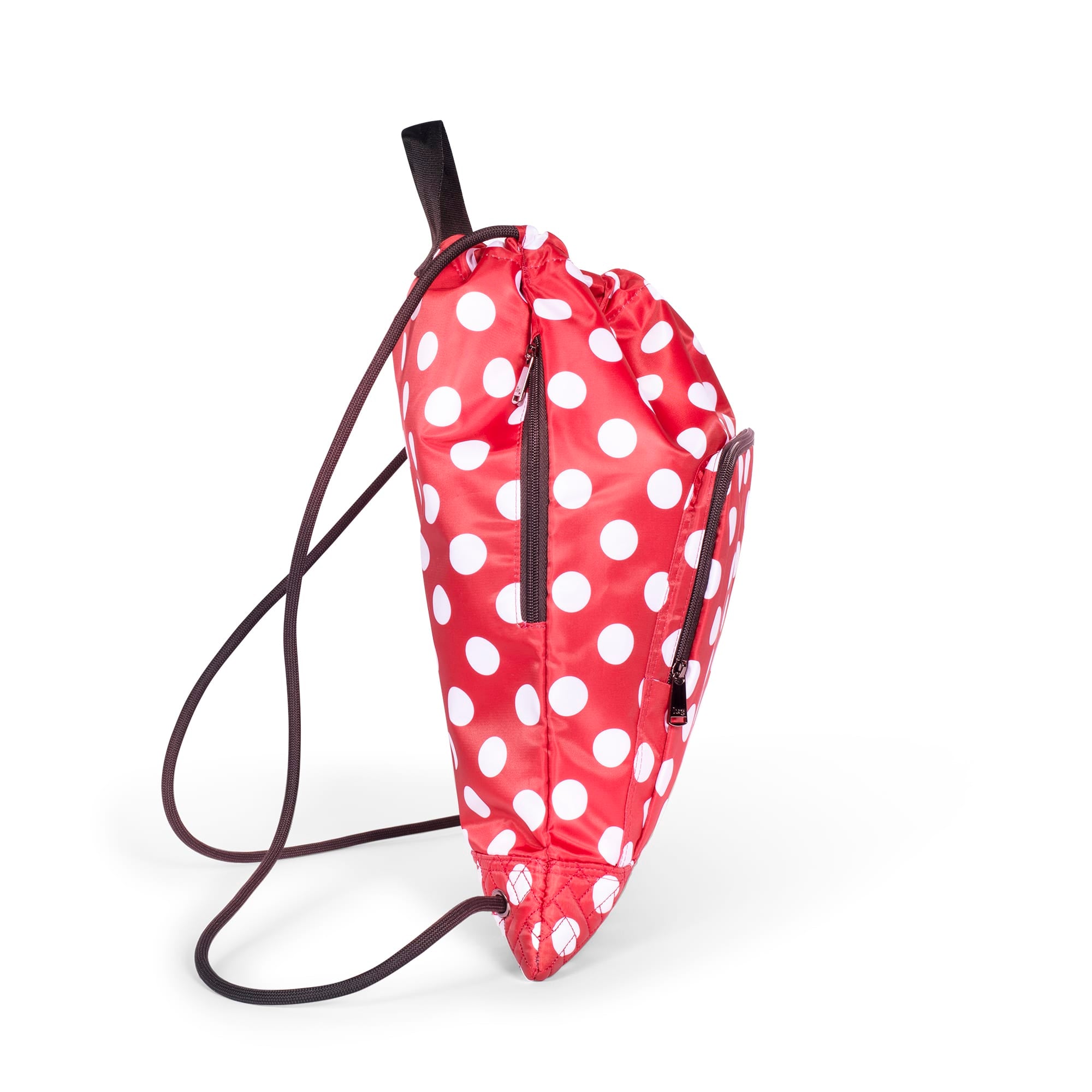 Jumping Jack Drawstring Backpack - CRIMSON LARGE DOT - JumpingJack_CrimsonLgDot_03